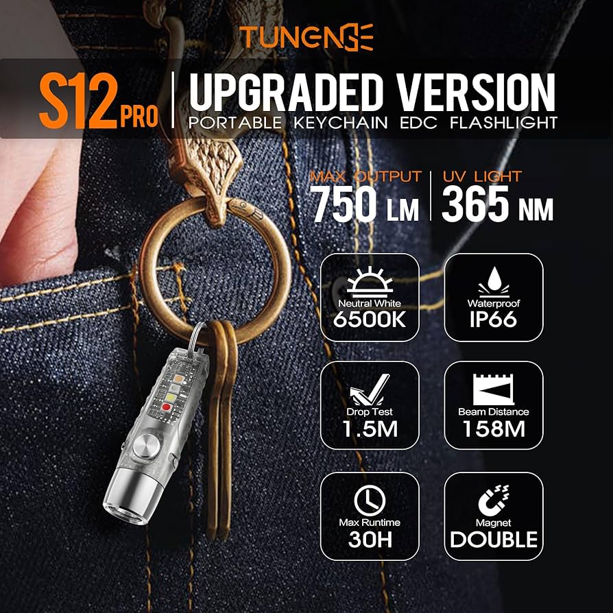 Amazon.co.jp: TUNENGE S12Pro キーチェーン 懐中電灯 充電式